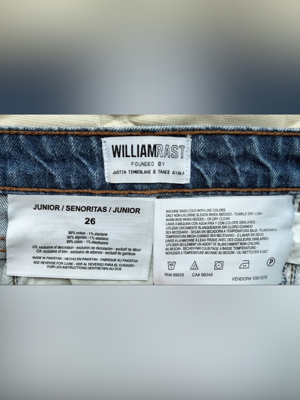 William Rast Washed Blue Denim A-Line Mini Skirt with Raw Hem – Size 26 junior - Picture 3 of 5